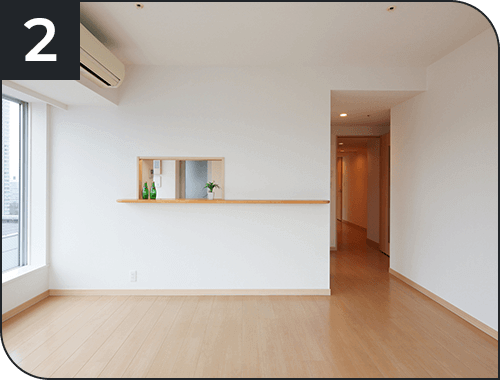 壁の全体画像と実寸