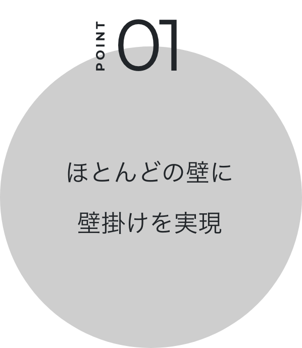 ほとんどの壁に壁掛けを実現